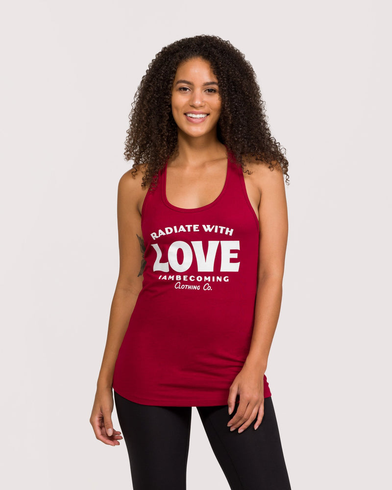 Radiate with Love Racerback Tank Windsor Wine