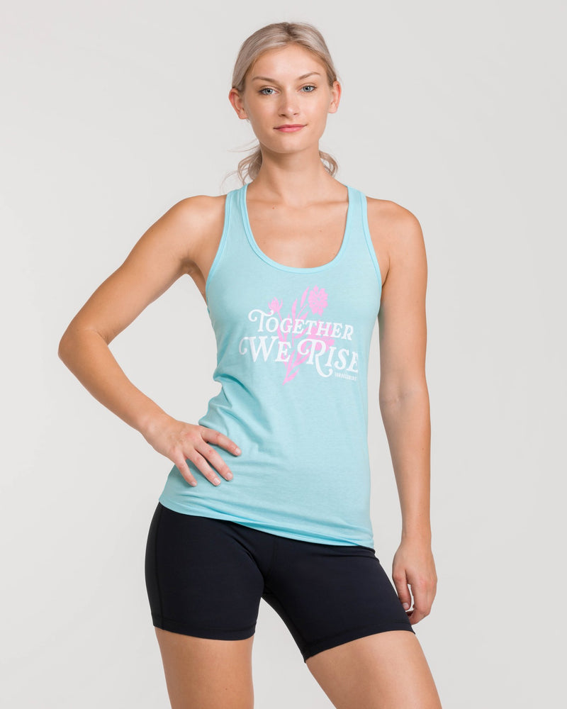 Together We Rise Racerback Tank Sky