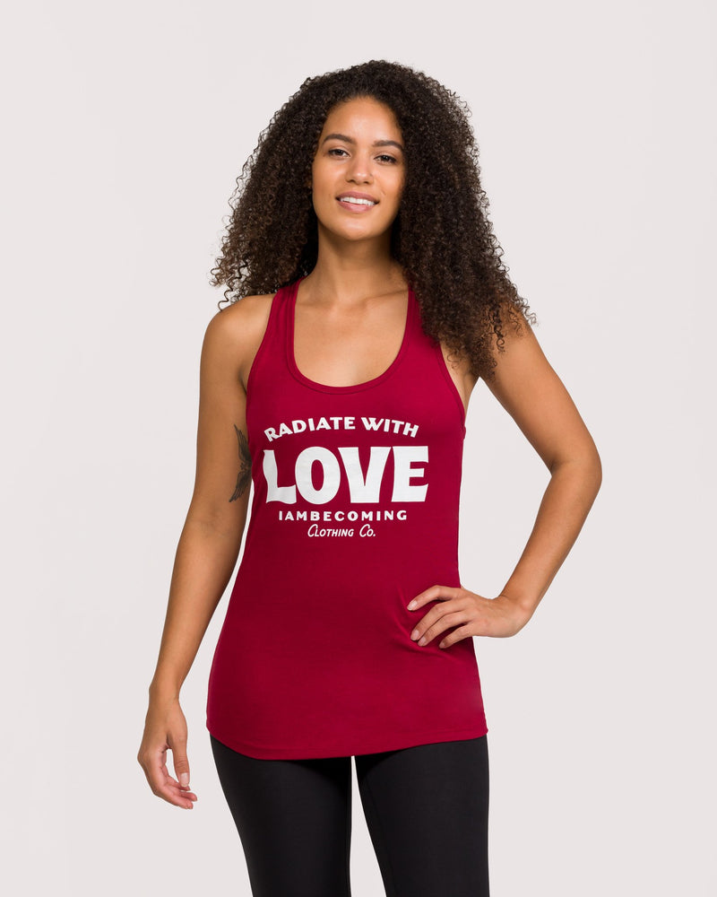 Radiate with Love Racerback Tank Windsor Wine