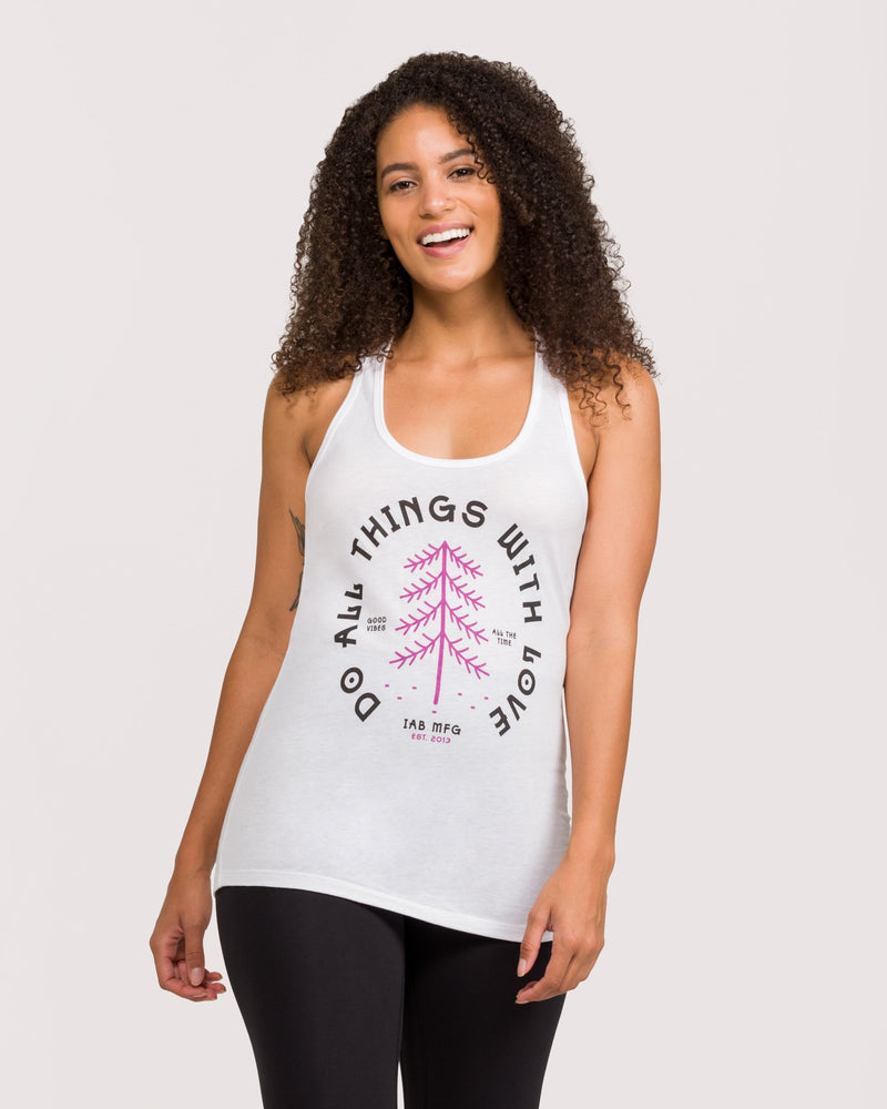 Do All Things With Love Racerback Tank White
