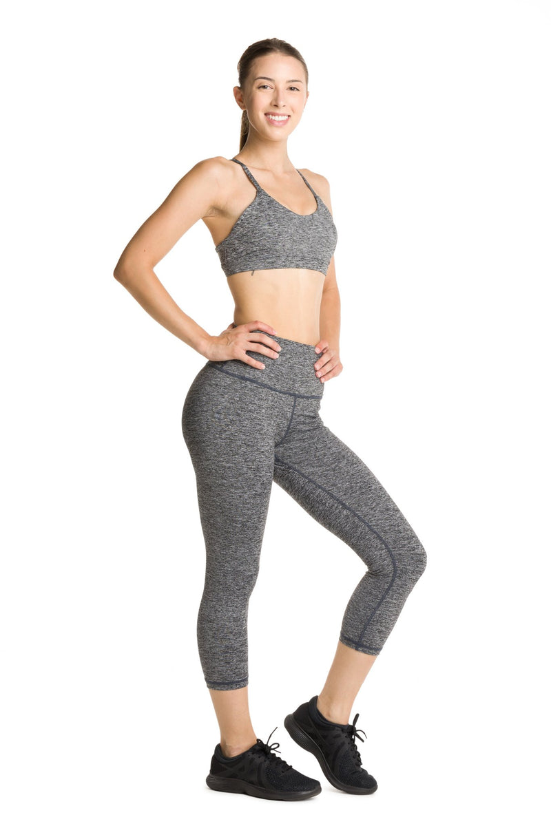 Womens IAB Flex High Waisted Capri Heather Charcoal