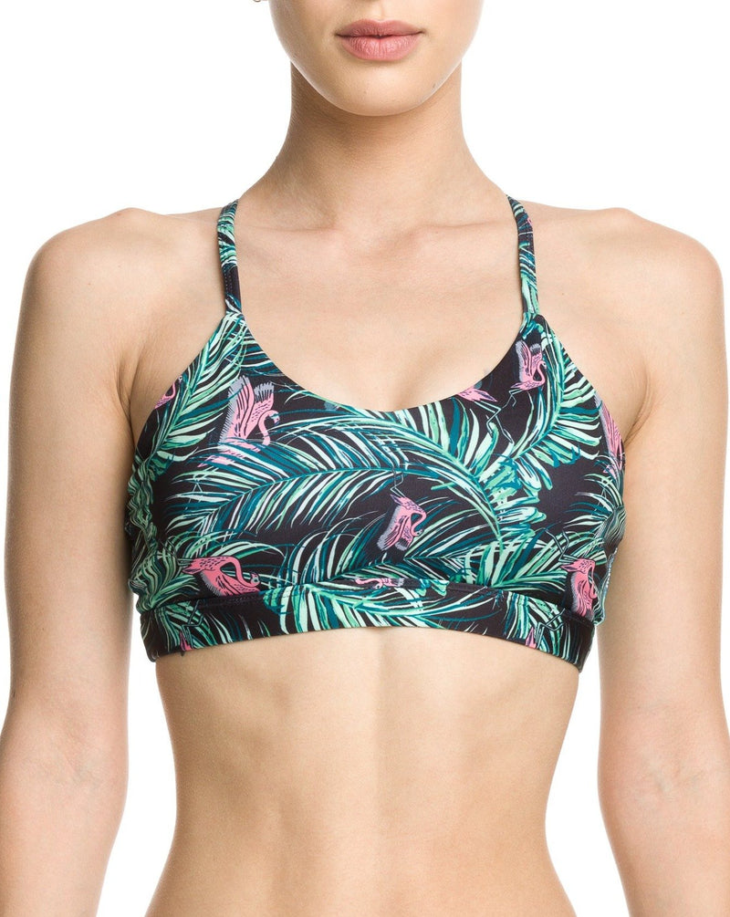 Namaste Sports Bra Flamingos Black